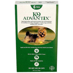K9 Advantix Small Dogs/pups 1-10 Lbs (green) 4 Doses