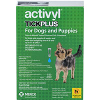 Activyl Tick Plus For Medium Dogs 22-44 Lbs Blue 4 Pack