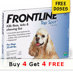 

Frontline Top Spot Medium Dogs 23-44lbs (Blue) 4 + 4 Doses Free