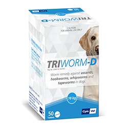 

Triworm-D De-Wormer For Dogs 8 Tablet