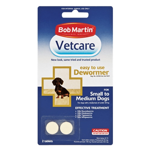 Bob Martin Vetcare Dewormer For Small To Medium 2 Tablets