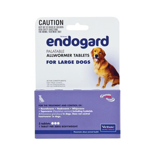 

Endogard For Large Dogs 44 Lbs (20kg) 4 Tablet